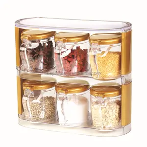 Plastik mutfak konteyner baharat kutusu baharat kavanoz mutfak kase