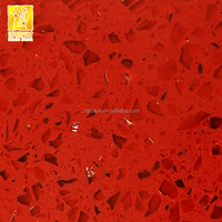 Dalles de sol en pierre artificielle BOTON STONE, finition polie, rouge, dalle de quartz rouge étincelante