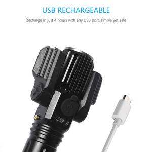 Đèn Pin Du Lịch Ngoài Trời Cầm Tay 1000 Lumens Đèn Nền <span class=keywords><strong>Led</strong></span> Chạy Bằng Pin Chế Độ Phóng To Chống Nước 5 Chế Độ, Đạp Xe 3 Đèn <span class=keywords><strong>LED</strong></span> - Product Image 3