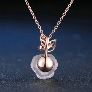 Csja — <span class=keywords><strong>collier</strong></span> à <span class=keywords><strong>fleurs</strong></span> en Quartz Rose, bijoux en argent Sterling 925, pierres précieuses naturelles, tendance, NI025, pour femmes - Product Image 5