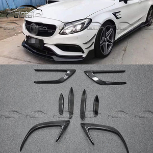 Nouveaux autocollants de garde-boue latéraux en Fiber de carbone séparateurs de canards de lèvre de pare-chocs avant et arrière pour Mercedes Benz W205 C205 <span class=keywords><strong>C63s</strong></span> - Product Image 2