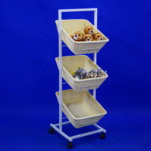 Présentoir de supermarché en vrac, panier à empiler, en fil d'acier, présentoir de vente au détail, en métal, Promotion - Product Image 2