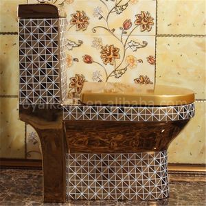 Appareils sanitaires chinois toilette de luxe en céramique complète pour hôtel toilette dorée en diamant - Product Image 2