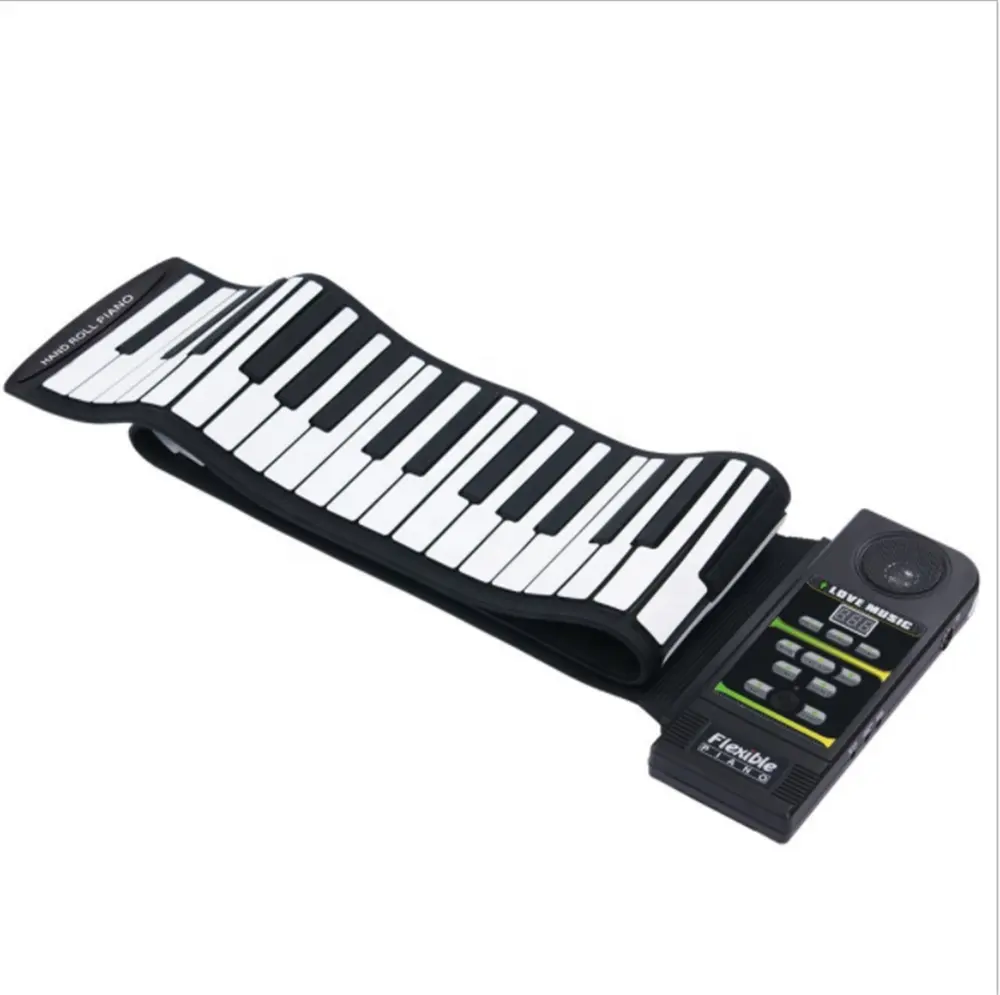 Clavier de Piano à roulettes usb, 88 touches, épais avec klaxon, Portable, en caoutchouc Silicone souple