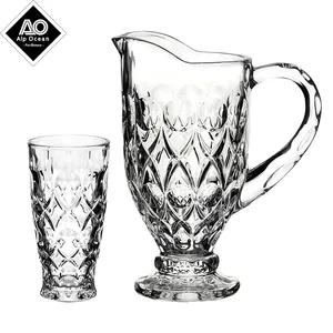 Ensemble de pichets en verre style bohème classique, angélite, carafe à eau incassable avec grands gobelets à boire