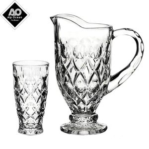 Juego de Jarra de Vidrio Angelica de Diseño Bohemio Clásico, Jarra de Agua Irrompible con Vasos Altos para Beber - Product Image 1