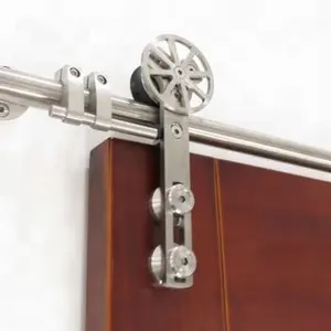Sliding frameless glass barn door hardware