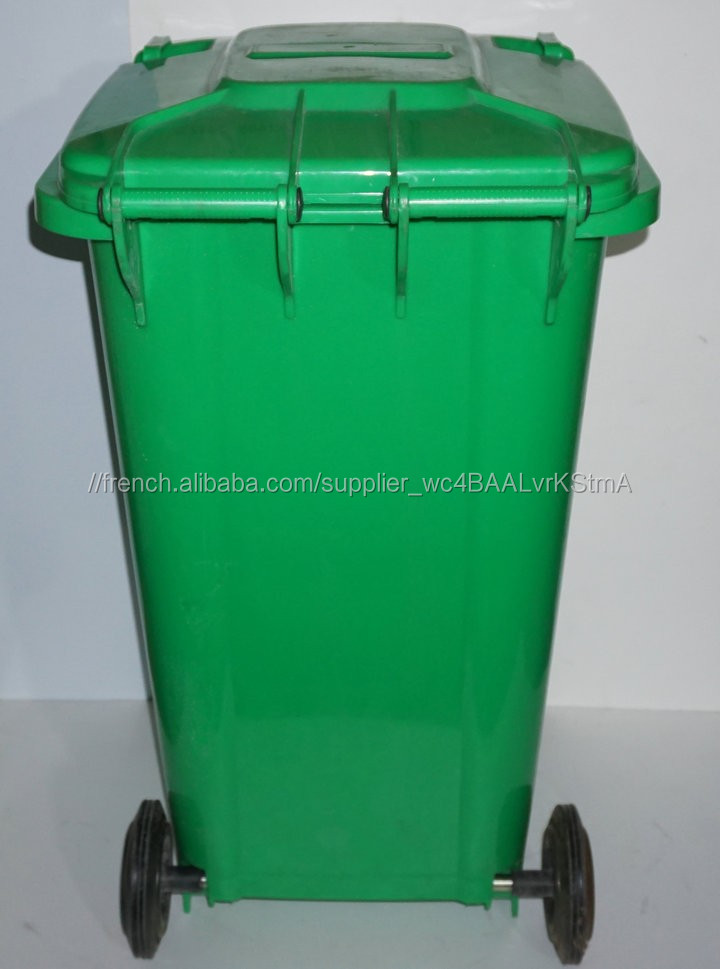 240L Extérieure Utilisation et Debout Structure en plastique poubelle avec deux roues