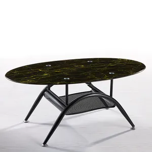 European Design Luxury Living Room Centre Modern Coffee Tea Table with All Glass Top For Sale