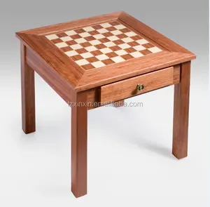 Plateau d'échecs incrusté en bois, 3 en 1, dos gammon, pour dames