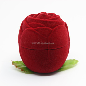 Boîtes <span class=keywords><strong>fantaisie</strong></span> en velours sur mesure, rose <span class=keywords><strong>rouge</strong></span>, fleur, bon marché, bijoux, vente en gros - Product Image 5