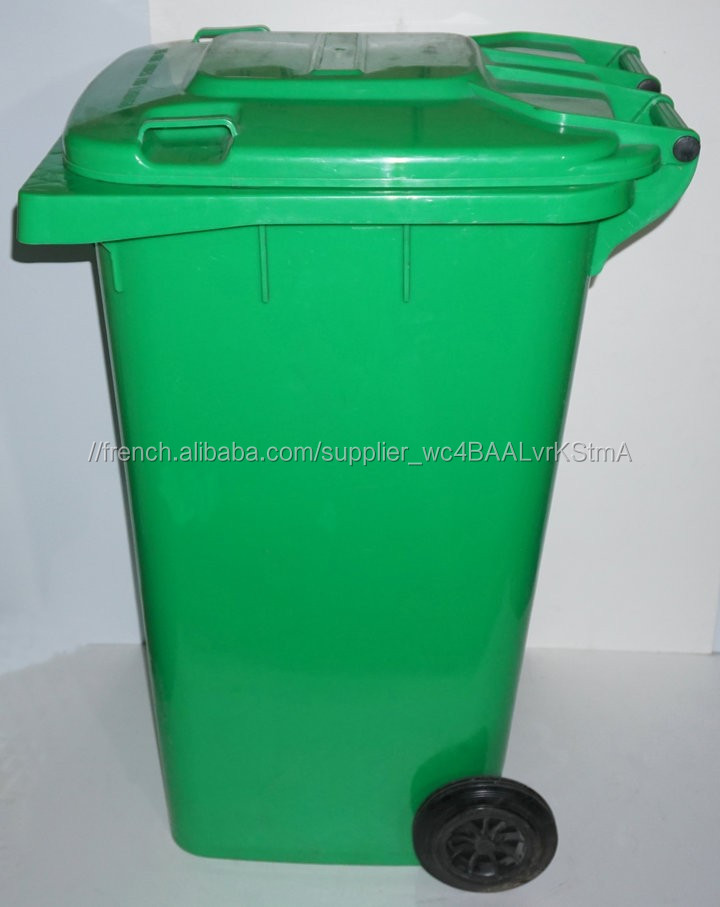 240L Extérieure Utilisation et Debout Structure en plastique poubelle avec deux roues