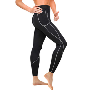 Pantalon en néoprène amincissant pour perte de poids au sauna pour femmes avec poche latérale Hot Thermo Fat Burning Sweat Leggings - Product Image 1