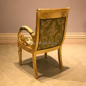 Poltrona in Legno Stile Barocco di Lusso per Soggiorno, Design Medusa in Velluto, Sedia Luigi XV Intagliata a Mano con Foglia d'<span class=keywords><strong>Oro</strong></span>, MOQ 1 Pezzo - Product Image 3