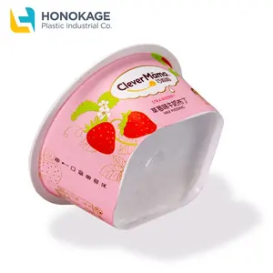 China Manufacturers 70ml Round Custom Design IML Yogurt Pots Size Frozen Pp Plastic Yogurt Cup Yogurt Container With Plastic Lid