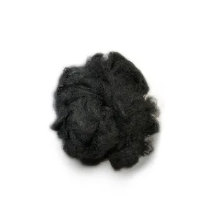 Global Recycled Standard Certified black polyester fiber for spinning polyster fiber