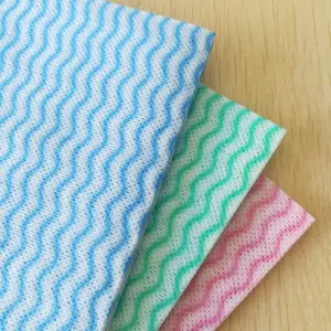 Disposable Cloth 45g Wave Printed Pack Of 50 Super Absorbent Spunlace Nonwoven Fabric Disposable Dish Cloth