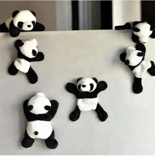 Бесплатный образец, мягкая плюшевая панда, магнит на холодильник, детские развивающие магнитные игрушки на холодильник