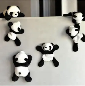 免费样品软毛绒熊猫冰箱磁铁婴儿教育冰箱磁铁玩具