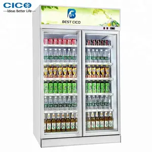 SC-1000FP R134a Kältemittel Aufrecht Zwei Glas Tür Getränke Chiller/Display Kühler display chiller