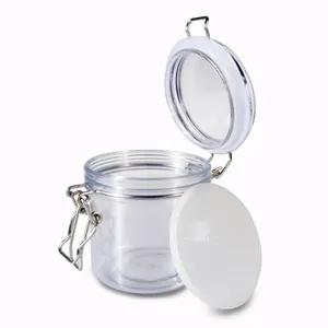 50G 50G 150Ml 500Ml 1000Ml Ronde Vierkante Clear Pet Plastic Cosmetische Opslag Hermetische Pot Met klink Deksel