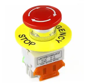 1NO 1NC DPST Emergency Stop Push Button Switch AC 660V 10A Switch Equipment Lift Elevator Latching Self Lock Red Mushroom