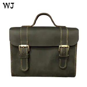 Hot sale high quality full grain leather handbag free custom logo vintage style MOQ 1 piece in stock OEM service