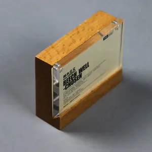 90x60mm Holze ti ketten halter Magnetischer Acryl schild block Holz Preis schild Rahmen Tischst änder