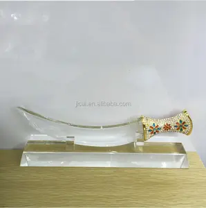 Punhal de cristal khanjar ombiya, faca congelada, espada, presente da lembrança árabe
