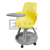 Chaises en plastique chaudes pour l'école, chaise de salle de classe avec roulettes, mobilier scolaire, table et chaise