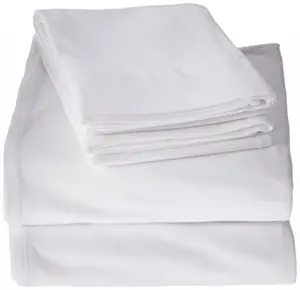 双尺寸 130TC 白色 Percale Polycotton 平板适用于家庭和酒店业