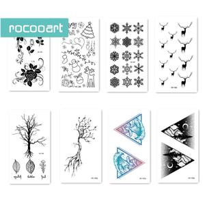 HC Misto 16 Fogli <span class=keywords><strong>Classic</strong></span> Disegni Del Tatuaggio Nero Tatuaggio Della Piuma, chiave, fiocco di neve, morto ramo Del Corpo Tatuaggi Temporanei Per La femmina. - Product Image 6