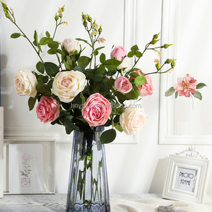 Belle rose realistiche a doppia testa a 7 colori <span class=keywords><strong>in</strong></span> <span class=keywords><strong>vaso</strong></span> per matrimonio decorazioni natalizie Halloween prezzo di fabbrica - Product Image 3