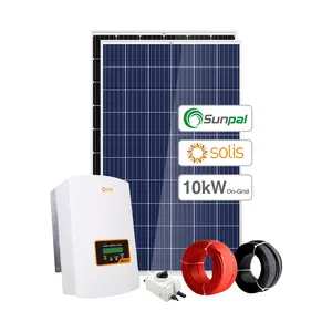 Sunpalแผงพลังงานแสงอาทิตย์ระบบกริดไทร์,10Kw 11Kw 12Kwสำหรับบ้านสามเฟส380V 400V