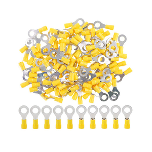 RV5.5-6 100個/袋 絶縁リング銅ケーブルラグ端子 錫メッキPVC電線端子 - Product Image 1