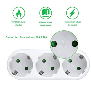 Ổ Cắm Adaptor Triple 1 SCHUKO/ 2 EURO Cắm Với Ổ Cắm Tiêu Chuẩn Nối Đất Dân Cư/Mục Đích Chung - Product Image 3
