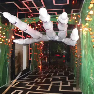 Esqueleto inflável gigante de pendurar, dedo de mão para decoração de teto do bar pub, halloween, para parada da cidade