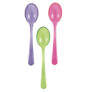 割れないリサイクルされたおしゃれな硬質カラー装飾プラスチックスプーン - Product Image 6