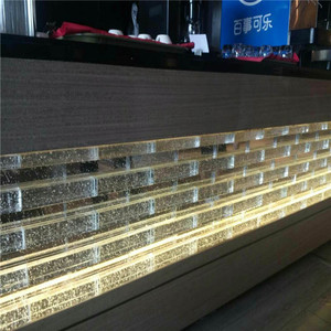 50*50*200Mm Sóng Bong Bóng Màu Trắng Tinh Thể Thủy Tinh Gạch Thủy Tinh Khối Cho Bảng Sử Dụng - Product Image 2