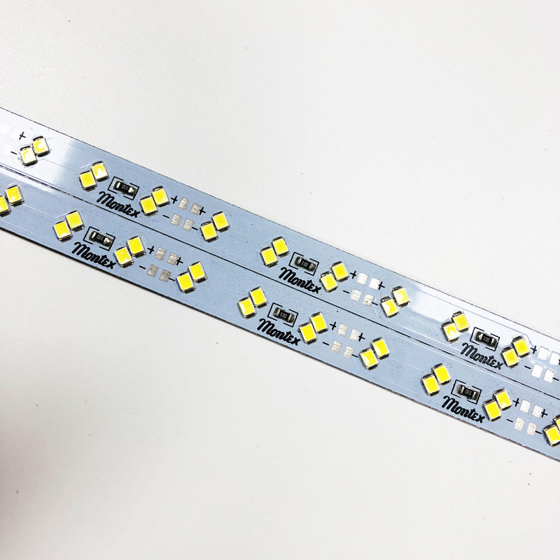 12V 144 шт. SMD2835 двухрядные Светодиодные Жесткая полосы света белого цвета 12 мм PCB светодиодные жесткие полосы света Вспышка с угловым затемнением