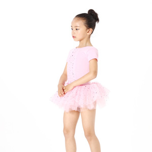 Tutù da Balletto con Paillettes per Bambine, Body in Cotone Rosa a Maniche Corte per <span class=keywords><strong>Danza</strong></span> - Product Image 2