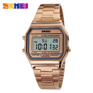 Azul del reloj <span class=keywords><strong>SKMEI</strong></span> <span class=keywords><strong>1123</strong></span> hombres LED Digital Reloj de moda Casual Relojes deportivos de acero inoxidable Relojes Masculino impermeable Relojes - Product Image 1