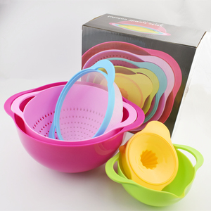 Juego de utensilios de cocina, cuenco de mezcla colorido, arcoíris, cesta de lavado de frutas y verduras, colador, exprimidor de limón, 5 uds., <span class=keywords><strong>2019</strong></span> - Product Image 2