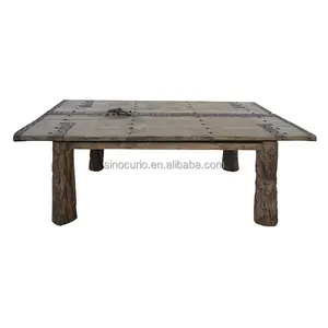 Asian antique furniture reclaimed wood dining table set vintage door tables