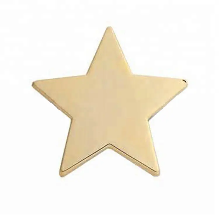 Badge étoile en métal personnalisé, slim, étoile en or, bon marché