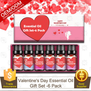Jour <span class=keywords><strong>de</strong></span> Valentine Collection Pur 10 ml/6 pcs, Rose, Romarin, Géranium, Lavande, <span class=keywords><strong>Thym</strong></span>, gousse D'huile Essentielle Cadeau Ensemble - Product Image 1