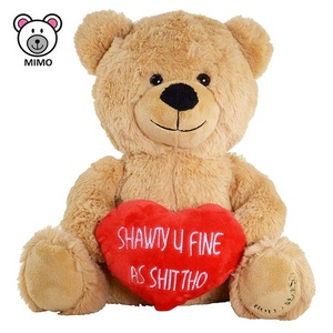 Marca Ricama LOGO Peluche Giocattolo <span class=keywords><strong>Marrone</strong></span> Orsacchiotto Con <span class=keywords><strong>Cuore</strong></span> Rosso Creativo Farcito Sveglio Animale Morbido Peluche Nuovo di San Valentino Orsacchiotto orso - Product Image 2