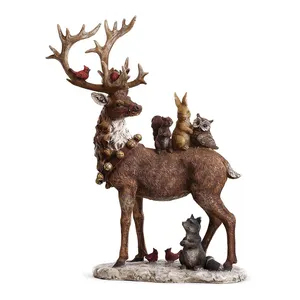 Christmas Table Top Resin Reindeer Figurine Decoration