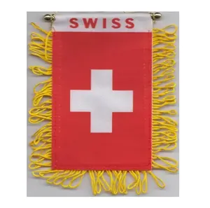 Fanáticos del fútbol personalizados Suiza colgante ventana banderín para Vista trasera del coche