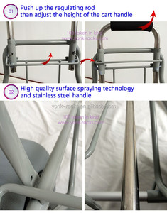 Chariot pliant en acier inoxydable avec grande roue, chariot à roulettes de plage gonflable en PU - Product Image 5